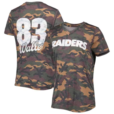 Darren Waller Las Vegas Raiders Majestic Threads Women's Name & Number V-Neck Tri-Blend T-Shirt - Camo