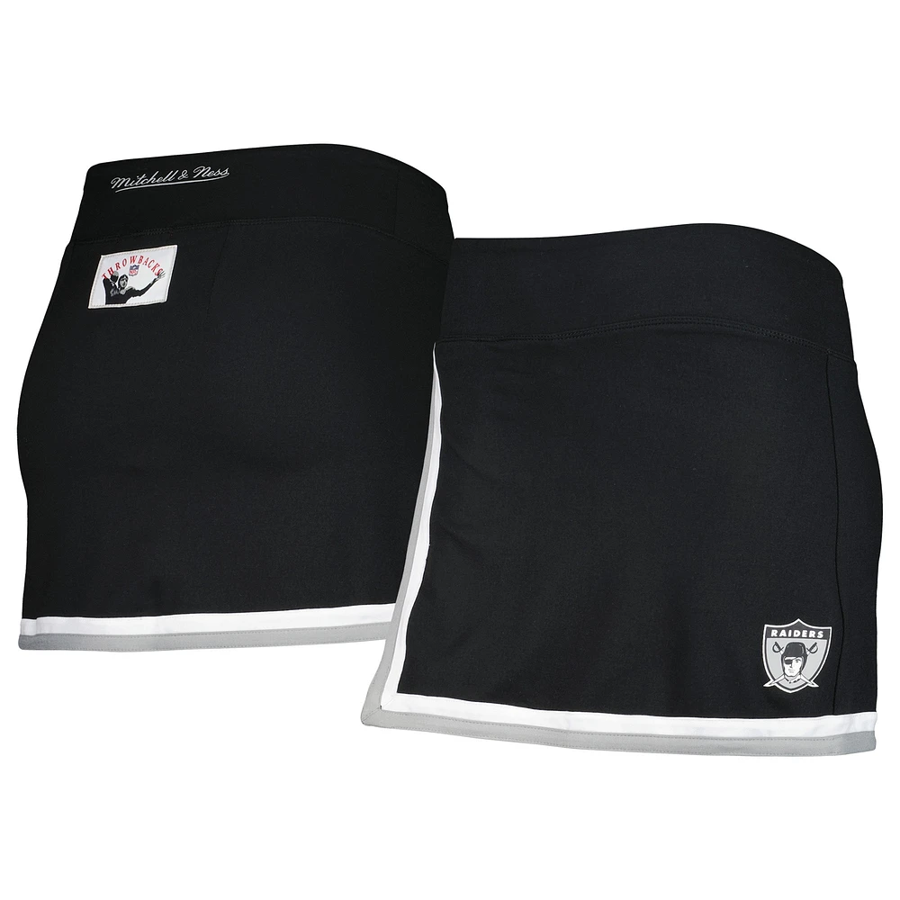 Jupe-short Mitchell & Ness Oakland Raiders pour femme, noire