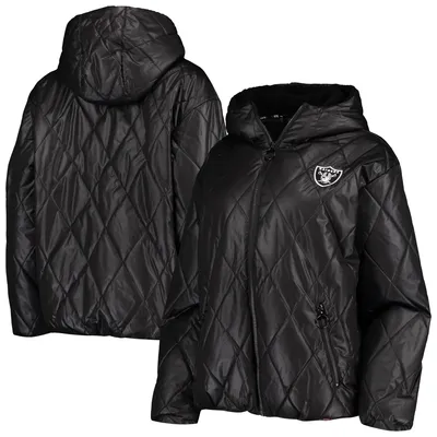 Las Vegas Raiders MSX by Michael Strahan Women's Charlotte Full-Zip Hoodie Puffer Jacket - Black