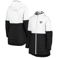 MSX by Michael Strahan pour femme Blanc/Noir Las Vegas Raiders Willow Veste à capuche matelassée entièrement zippée