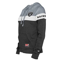 Women's New Era Black/Silver Las Vegas Raiders Throwback Colorblock Full-Zip Hoodie