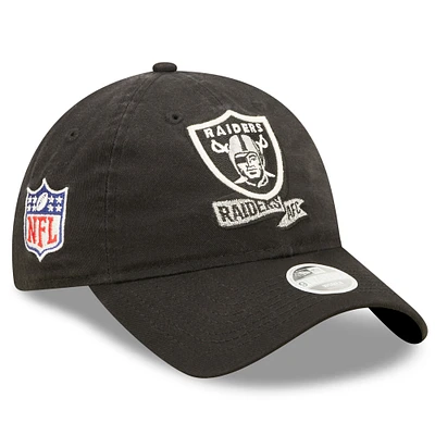 Casquette 9TWENTY réglable pour femme Las Vegas Raiders 2022 Sideline noire New Era