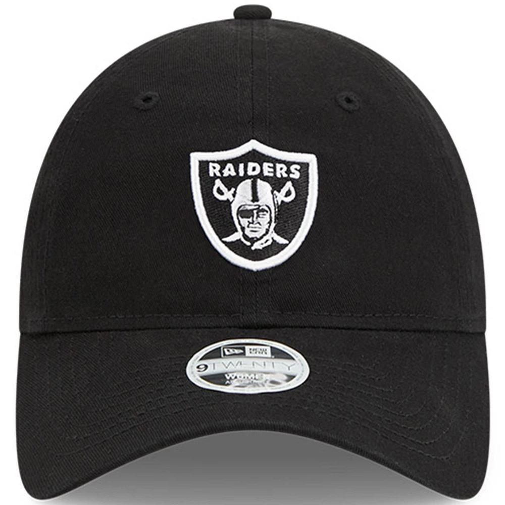 Casquette réglable New Era noire Las Vegas Raiders 2023 NFL Crucial Catch 9TWENTY pour femme