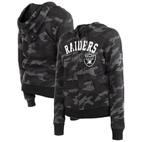 Sweat à capuche zippé noir Las Vegas Raiders New Era pour femme