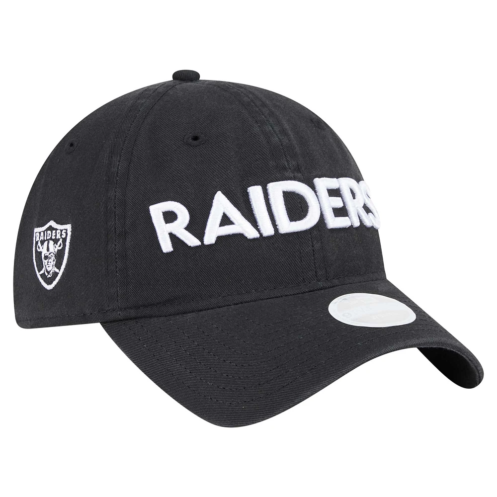 Casquette ajustable Cece 9TWENTY noire des Las Vegas Raiders de New Era pour femme