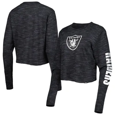 Las Vegas Raiders New Era Women's Crop Long Sleeve T-Shirt - Black