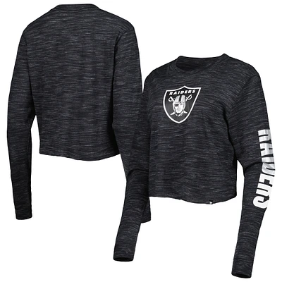 Women's New Era Black Las Vegas Raiders Crop Long Sleeve T-Shirt