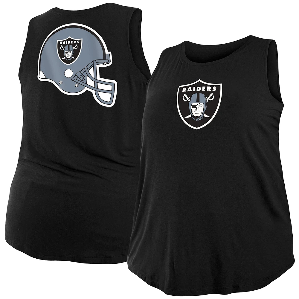 Women's New Era  Black Las Vegas Raiders Plus Tank Top