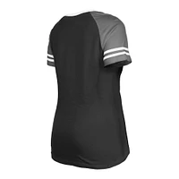 T-shirt à lacets raglan New Era Las Vegas Raiders noir pour femme