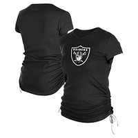 T-shirt froncé sur le côté des Las Vegas Raiders New Era pour femme noir