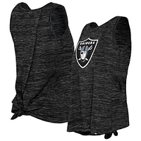 Women's New Era Black Las Vegas Raiders Space Dye Tie-Back Tank Top