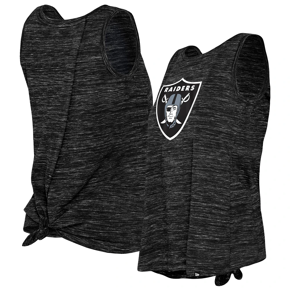 Women's New Era Black Las Vegas Raiders Space Dye Tie-Back Tank Top