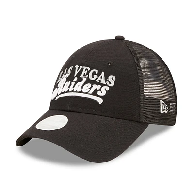 Casquette Snapback 9FORTY Team Trucker Las Vegas Raiders noire New Era pour femme