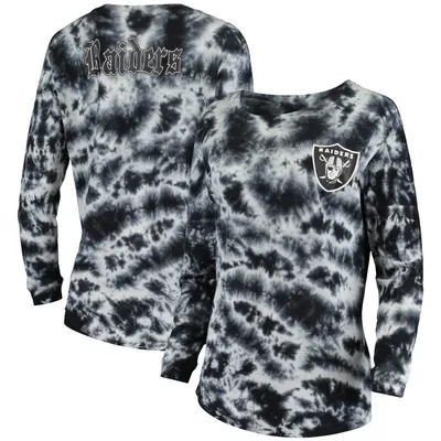 Women's New Era Black Carolina Panthers Tie-Dye Long Sleeve T-Shirt 