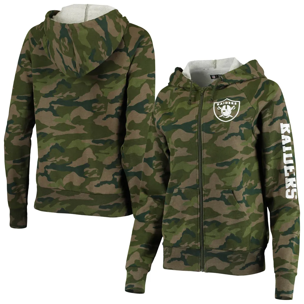 Minnesota Vikings New Era Women's Raglan Full-Zip Hoodie - Camo