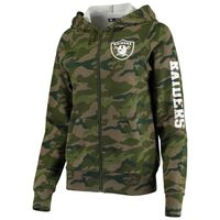 Women's New Era Camo Las Vegas Raiders Raglan Full-Zip Hoodie