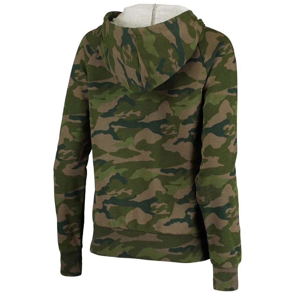 Women's New Era Camo Las Vegas Raiders Raglan Full-Zip Hoodie