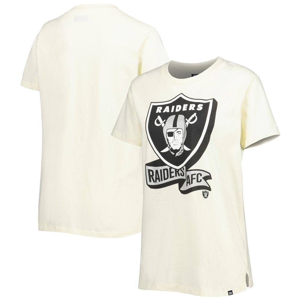 Women's New Era Cream Las Vegas Raiders Chrome Sideline T-Shirt