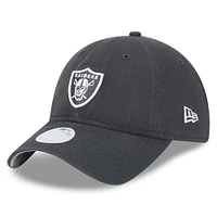 Women's New Era Graphite Las Vegas Raiders 2024 Salute To Service 9TWENTY Adjustable Hat