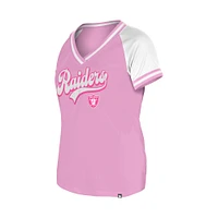 Women's New Era Pink Las Vegas Raiders Mommy & Me V-Neck T-Shirt