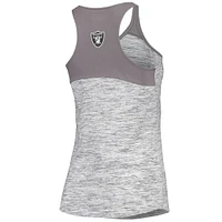 Women's New Era Silver/Black Las Vegas Raiders Space Dye Racerback Scoop Neck Tank Top