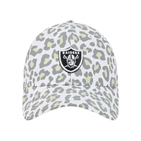 Women's New Era White Las Vegas Raiders Active Leopard 9TWENTY Adjustable Hat