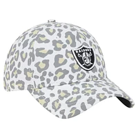 Women's New Era White Las Vegas Raiders Active Leopard 9TWENTY Adjustable Hat