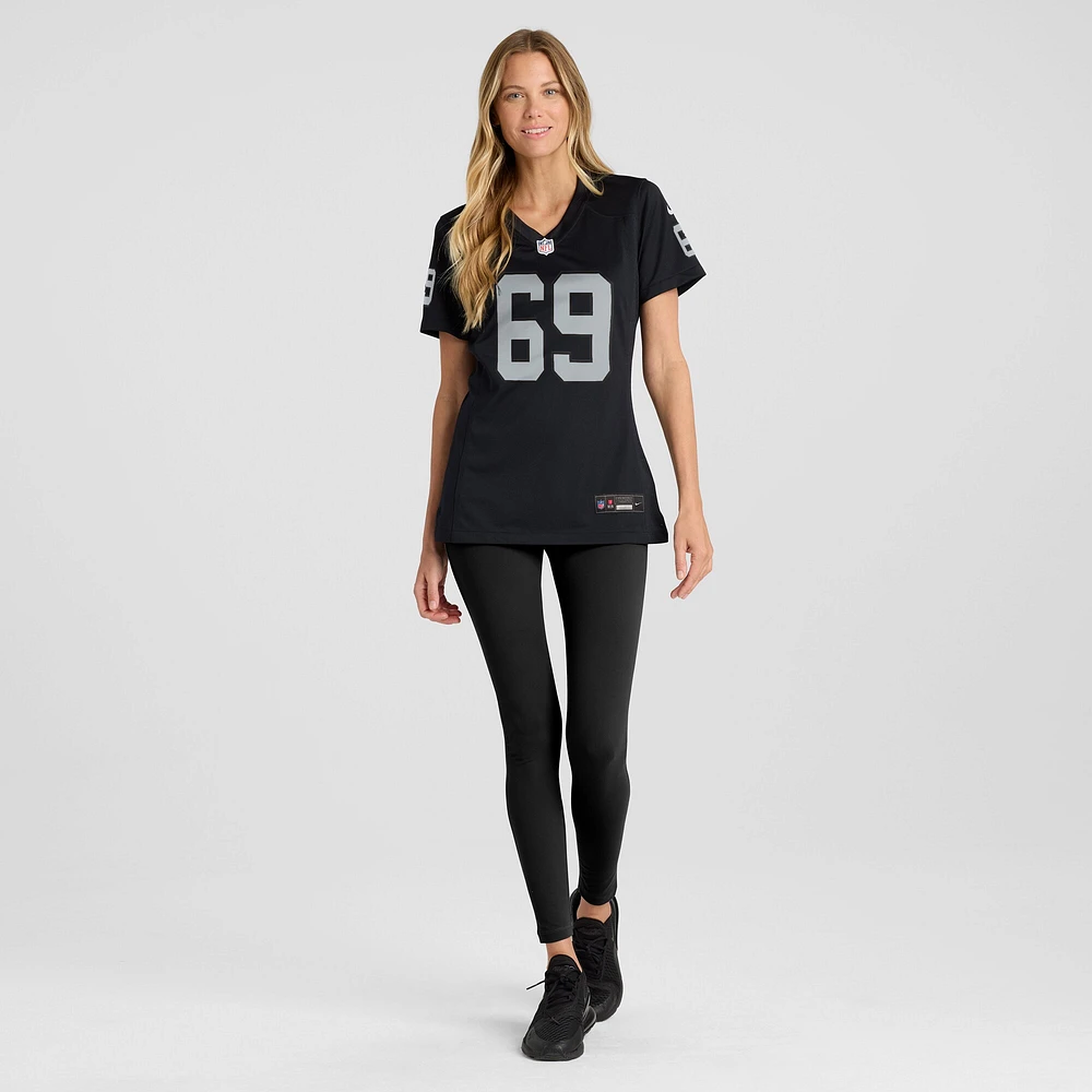 Maillot de match Nike Adam Butler noir des Las Vegas Raiders pour femme