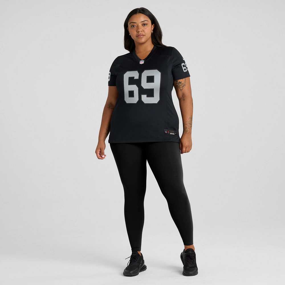 Maillot de match Nike Adam Butler noir des Las Vegas Raiders pour femme