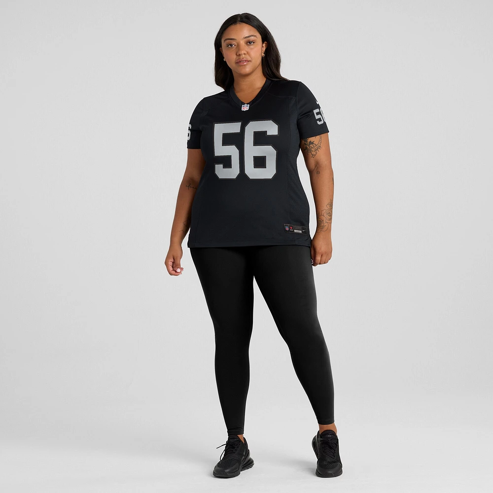 Maillot de match Nike Amari Burney noir pour femme des Las Vegas Raiders