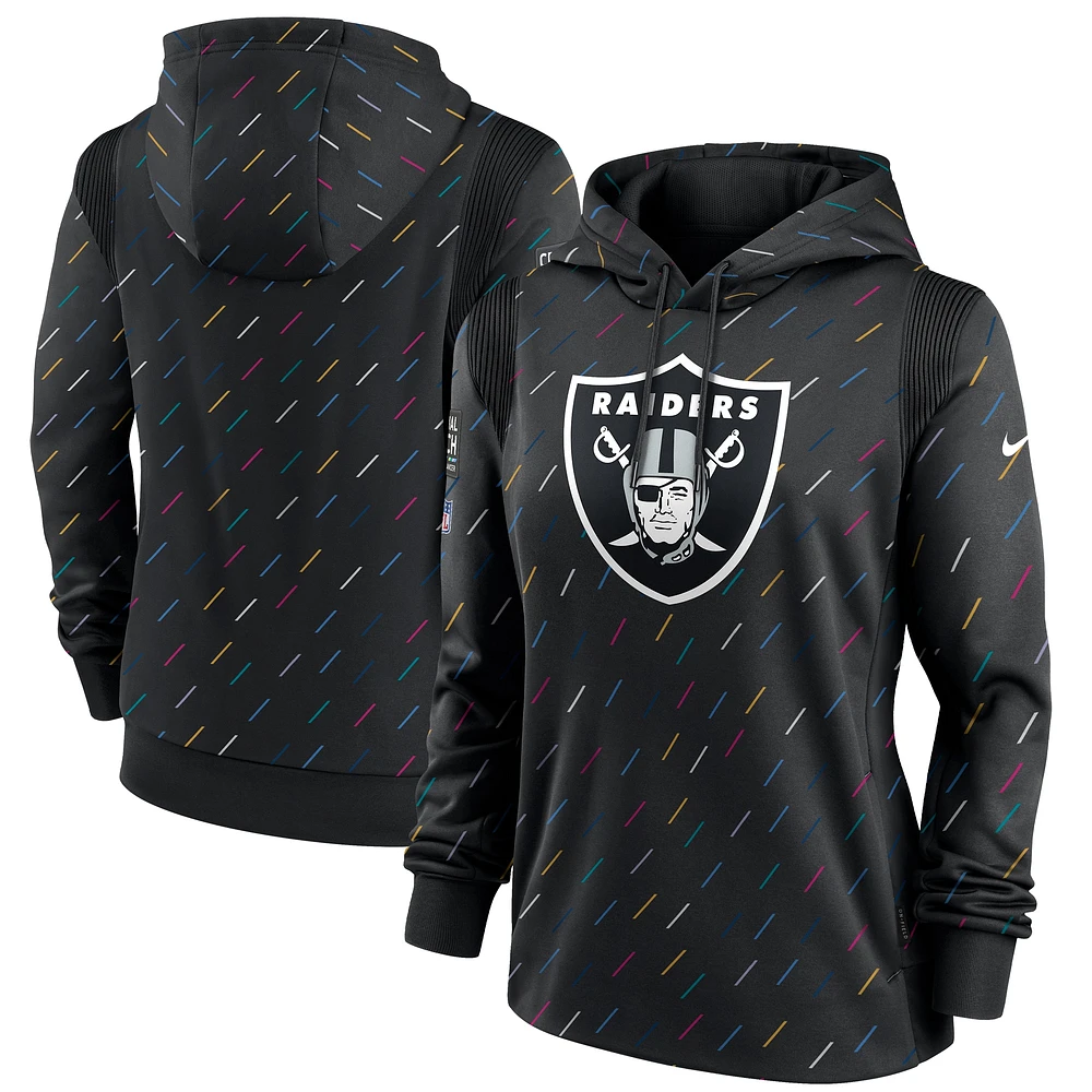 Women's Nike Anthracite Las Vegas Raiders NFL Crucial Catch Therma Pullover Hoodie