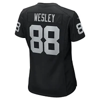 Maillot de jeu d'équipe Nike Antoine Wesley noir Las Vegas Raiders pour femme