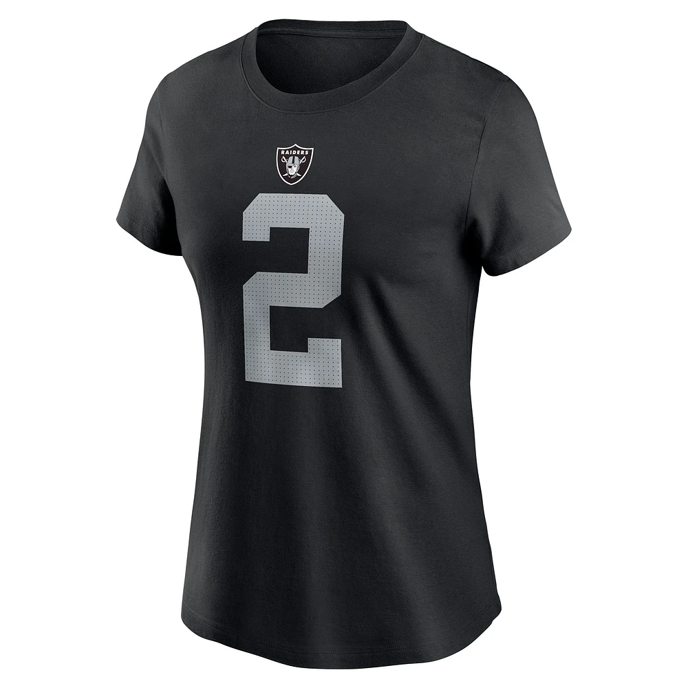Women's Nike Ashton Jeanty Black Las Vegas Raiders 2025 NFL Draft First Round Pick Name & Number T-Shirt