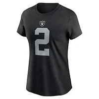 Women's Nike Ashton Jeanty Black Las Vegas Raiders 2025 NFL Draft First Round Pick Name & Number T-Shirt
