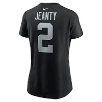 Women's Nike Ashton Jeanty Black Las Vegas Raiders 2025 NFL Draft First Round Pick Name & Number T-Shirt