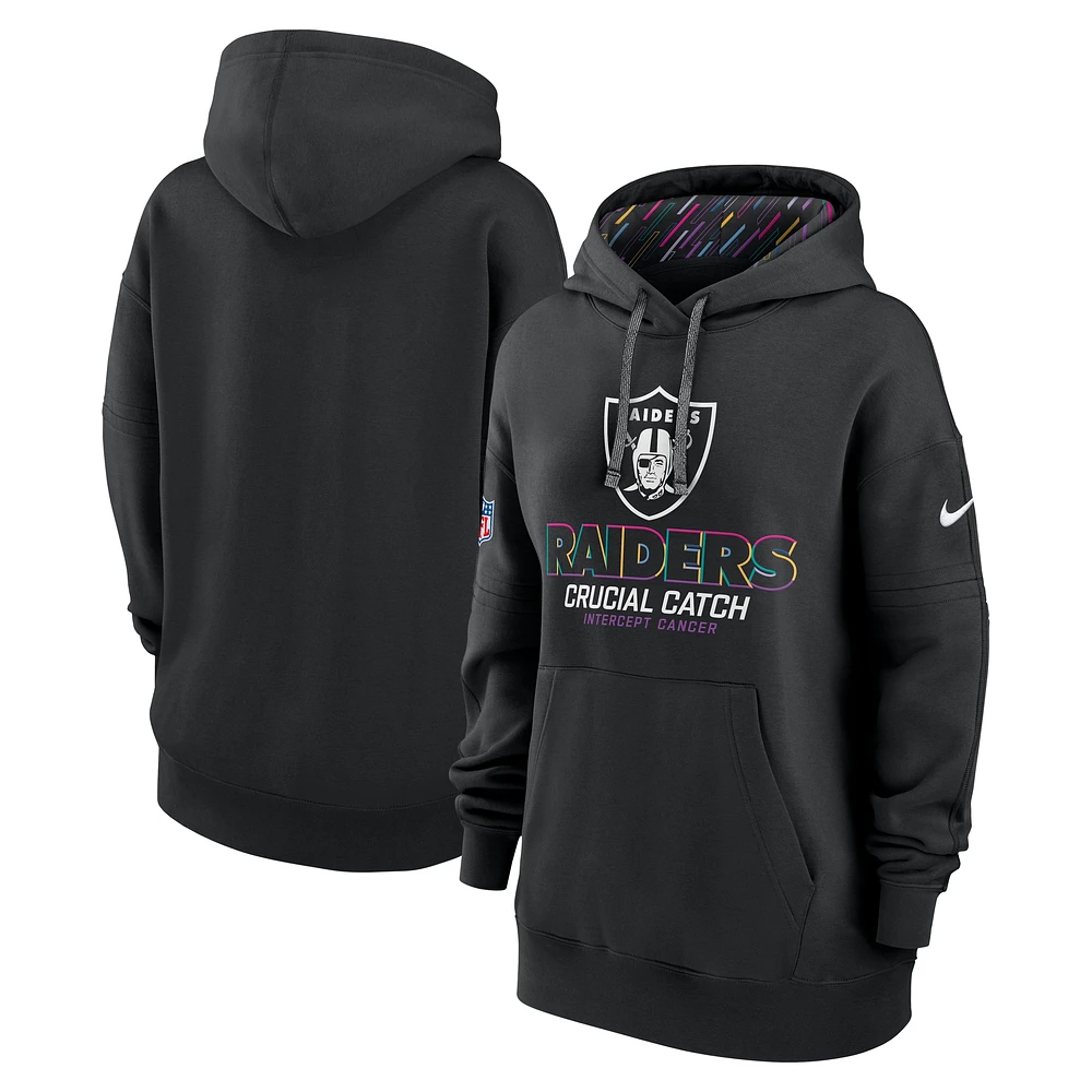 Women's Nike Black Las Vegas Raiders NFL Crucial Catch Club Pullover Hoodie