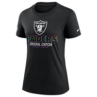 Women's Nike  Black Las Vegas Raiders 2024 NFL Crucial Catch Tri-Blend T-Shirt