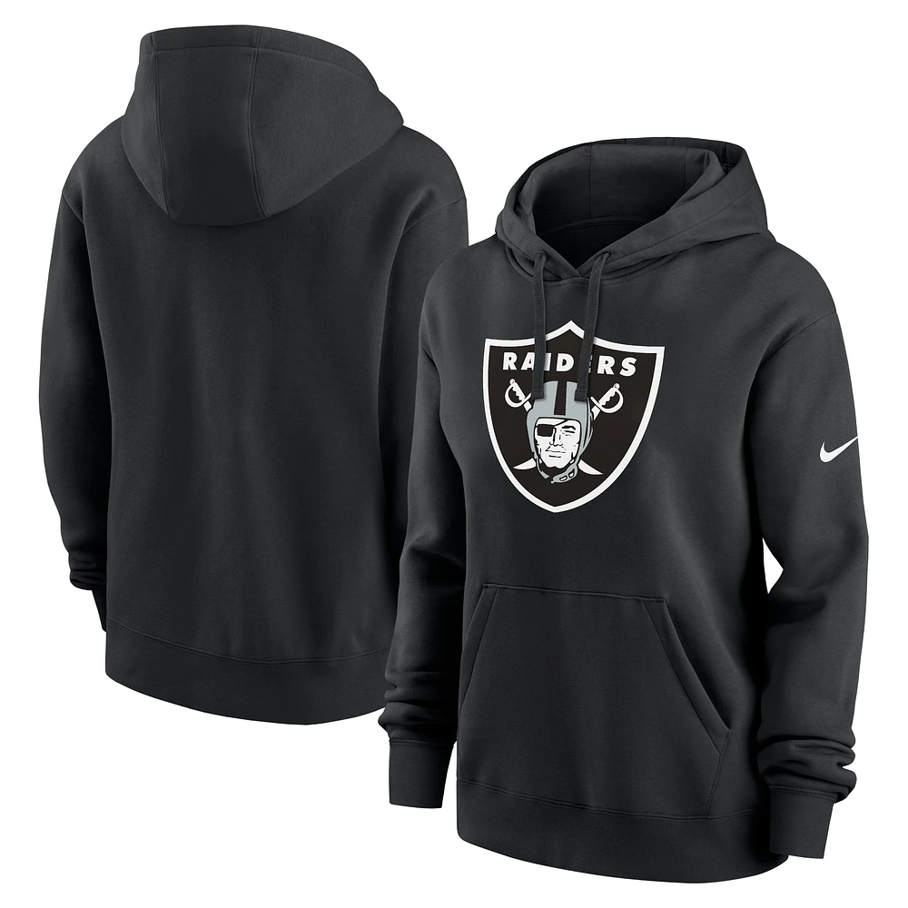 Sweat à capuche en polaire Nike Las Vegas Raiders Club pour femme, noir