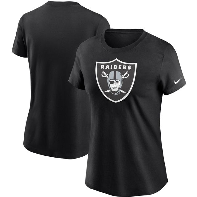 T-shirt essentiel avec logo des Las Vegas Raiders Nike noir pour femme