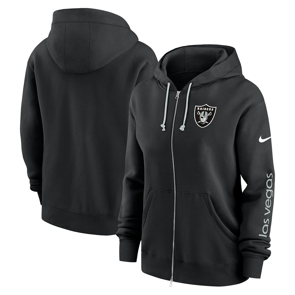 Sweat à capuche entièrement zippé Nike Las Vegas Raiders Phoenix pour femme