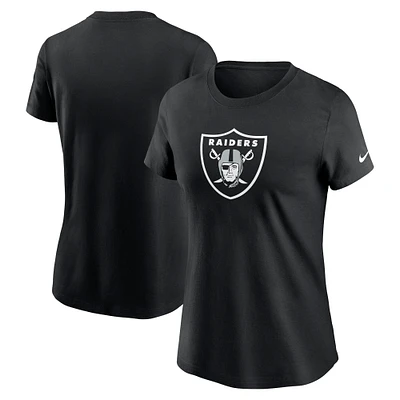 T-shirt Nike noir avec logo principal des Las Vegas Raiders pour femme