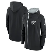 Sweat à capuche et manches raglan Nike Las Vegas Raiders Primetime noir pour femme