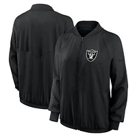 Veste zippée entièrement Nike noire pour femme Las Vegas Raiders Raglan