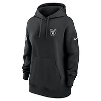 Women's Nike Black Las Vegas Raiders Sideline Club Fleece Pullover Hoodie