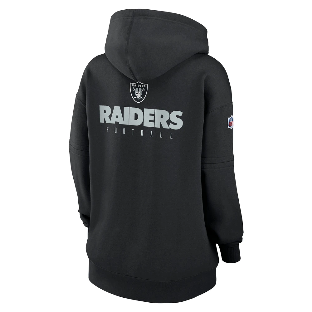 Women's Nike Black Las Vegas Raiders Sideline Club Fleece Pullover Hoodie