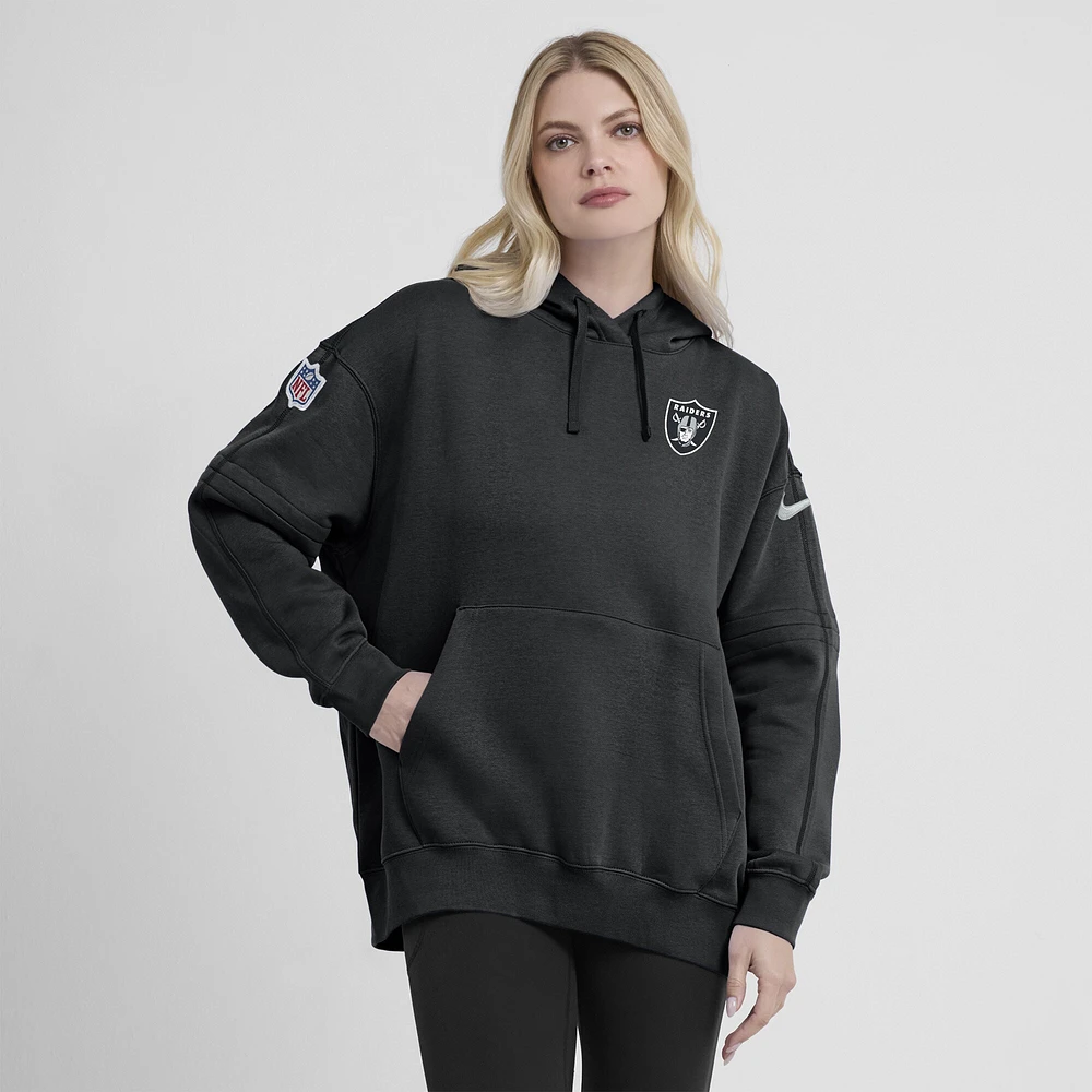 Sweat à capuche Nike Las Vegas Raiders Sideline Club Fleece noir pour femme