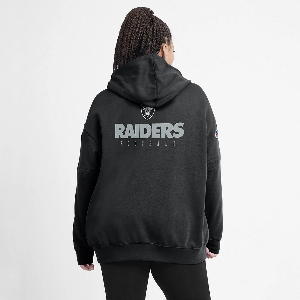 Women's Nike Black Las Vegas Raiders Sideline Club Fleece Pullover Hoodie