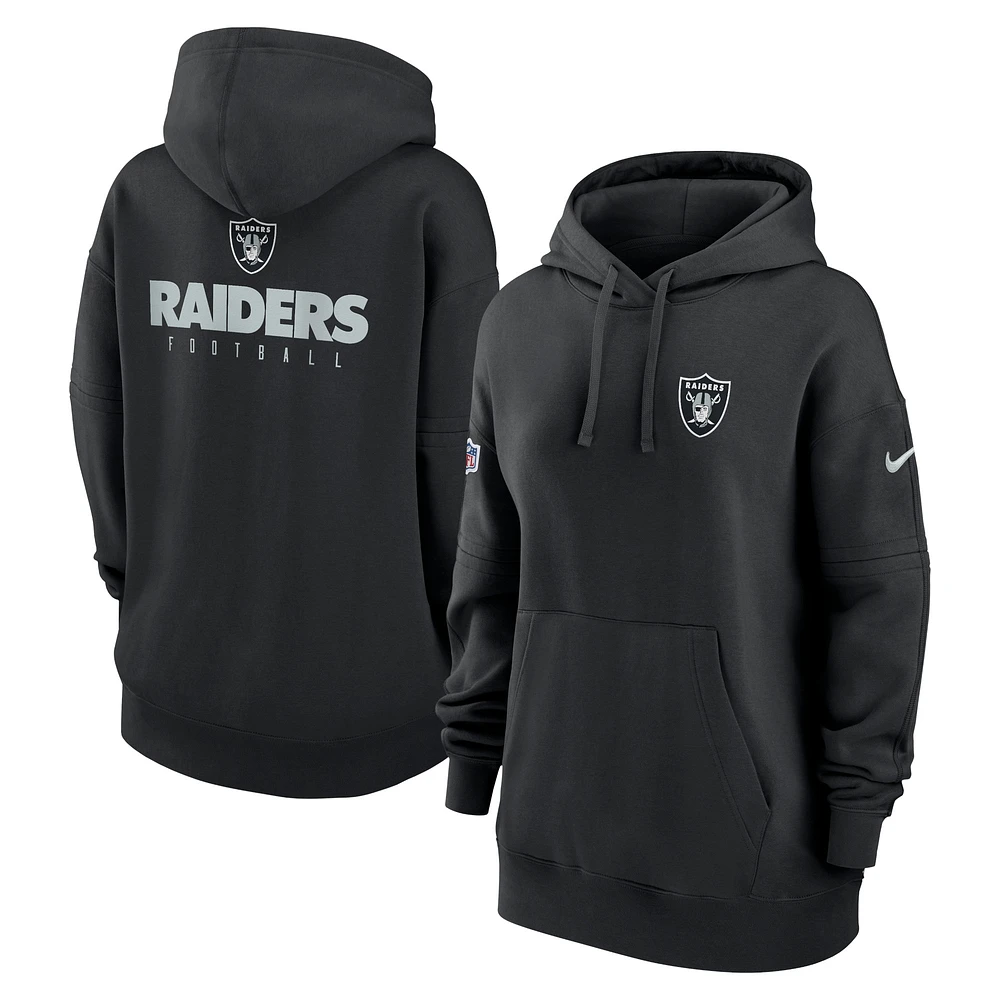 Women's Nike Black Las Vegas Raiders Sideline Club Fleece Pullover Hoodie