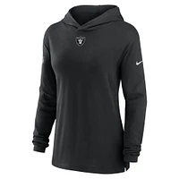 T-shirt à capuche manches longues Nike Las Vegas Raiders Sideline Performance pour femme, noir