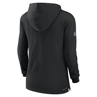 T-shirt à capuche manches longues Nike Las Vegas Raiders Sideline Performance pour femme, noir